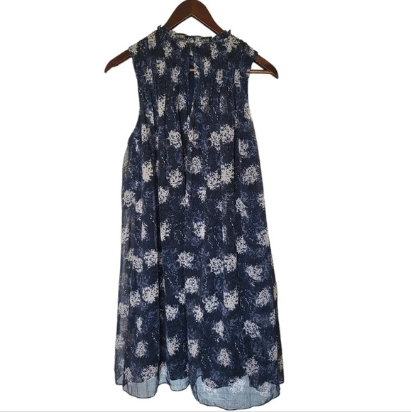 Joie Flowy Mini Dress Baltic Print Womens Medium Wedding Guest Cocktail Party - Picture 6 of 13